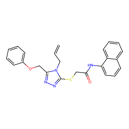 N-(naphthalen-1-yl)-2-{[5-(phenoxymethyl)-4-(prop-2-en-1-yl)-4H-1,2,4-triazol-3-yl]sulfanyl}acetamide structure