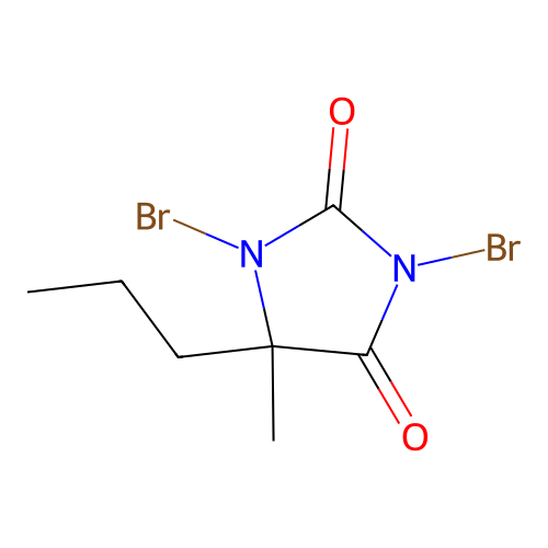 2,4-Imidazolidinedione, 1,3-dibromo-5-methyl-5-propyl- structure