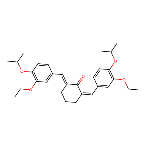 2,6-Bis(3-ethoxy-4-isopropoxybenzylidene)cyclohexanone structure