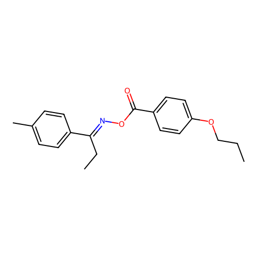 1-(4-methylphenyl)-1-propanone O-(4-propoxybenzoyl)oxime structure
