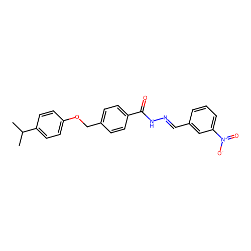 N'-{3-nitrobenzylidene}-4-[(4-isopropylphenoxy)methyl]benzohydrazide structure