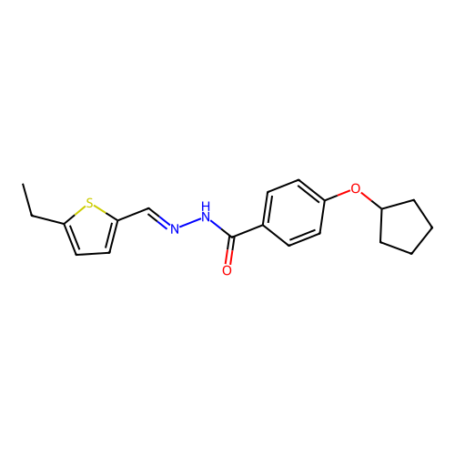 4-(cyclopentyloxy)-N'-[(5-ethyl-2-thienyl)methylene]benzohydrazide structure
