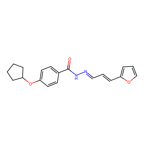4-cyclopentyloxy-N-[(E)-[(E)-3-(furan-2-yl)prop-2-enylidene]amino]benzamide structure