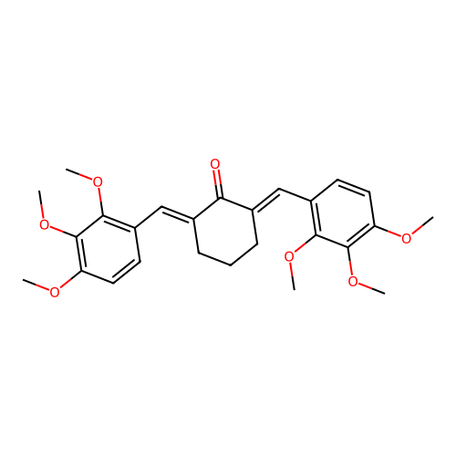 2,6-Bis[(2,3,4-trimethoxyphenyl)methylidene]cyclohexan-1-one structure
