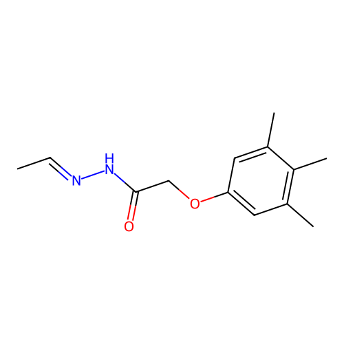 N-(ethylideneamino)-2-(3,4,5-trimethylphenoxy)acetamide structure