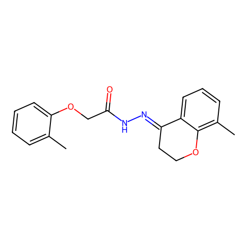 N'-(8-methyl-2,3-dihydro-4H-chromen-4-ylidene)-2-(2-methylphenoxy)acetohydrazide structure