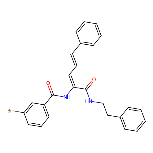 3-bromo-N-(4-phenyl-1-{[(2-phenylethyl)amino]carbonyl}-1,3-butadienyl)benzamide structure