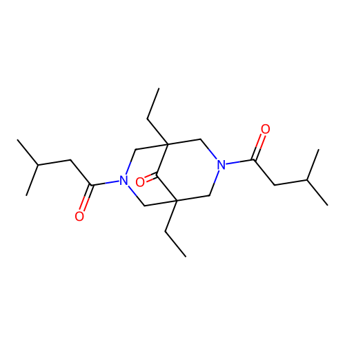 1,5-Diethyl-3,7-bis(3-methylbutanoyl)-3,7-diazabicyclo[3.3.1]nonan-9-one structure
