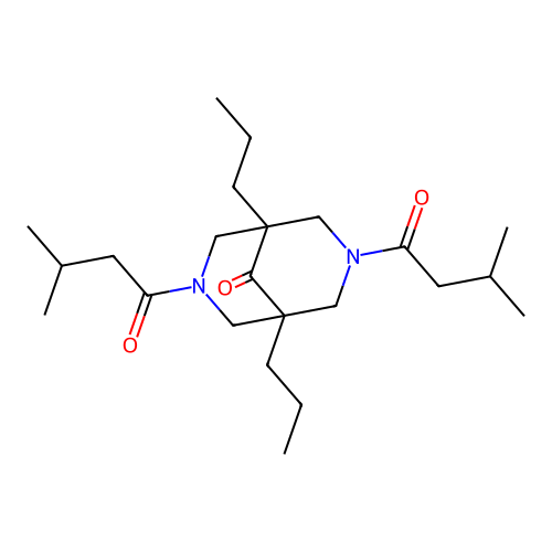 3,7-Bis(3-methylbutanoyl)-1,5-dipropyl-3,7-diazabicyclo[3.3.1]nonan-9-one structure