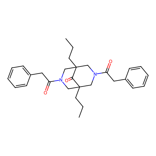 3,7-Bis(2-phenylacetyl)-1,5-dipropyl-3,7-diazabicyclo[3.3.1]nonan-9-one structure