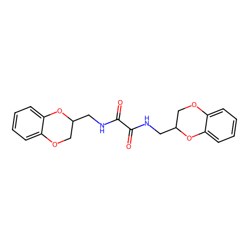 N,N'-bis(2,3-dihydro-1,4-benzodioxin-2-ylmethyl)ethanediamide structure