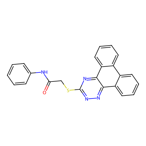 2-(phenanthro[9,10-e][1,2,4]triazin-3-ylsulfanyl)-N-phenylacetamide structure
