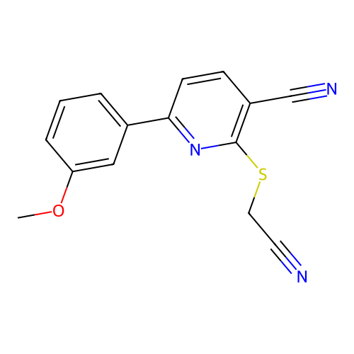 2-[(Cyanomethyl)sulfanyl]-6-(3-methoxyphenyl)pyridine-3-carbonitrile structure