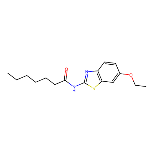 N-(6-ethoxy-1,3-benzothiazol-2-yl)heptanamide structure