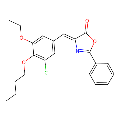 (4Z)-4-[(4-butoxy-3-chloro-5-ethoxyphenyl)methylidene]-2-phenyl-1,3-oxazol-5-one structure