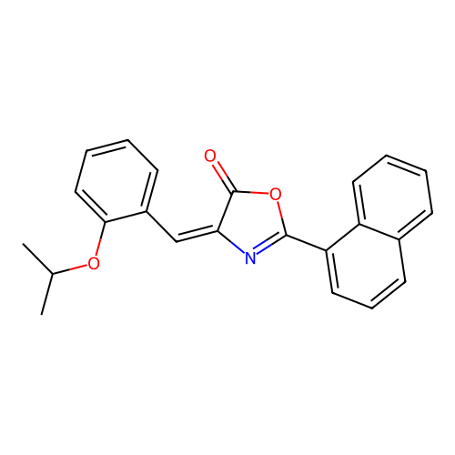 (4E)-2-naphthalen-1-yl-4-[(2-propan-2-yloxyphenyl)methylidene]-1,3-oxazol-5-one structure