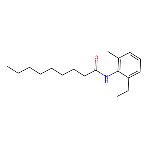 N-(2-ethyl-6-methylphenyl)nonanamide structure