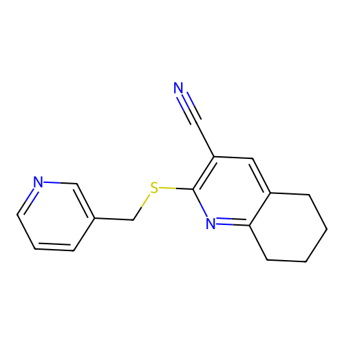 2-(Pyridin-3-ylmethylsulfanyl)-5,6,7,8-tetrahydro-quinoline-3-carbonitrile structure