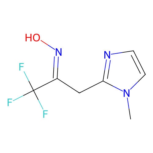 N-[1,1,1-trifluoro-3-(1-methylimidazol-2-yl)propan-2-ylidene]hydroxylamine structure