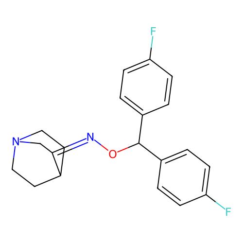 N-[bis(4-fluorophenyl)methoxy]-1-azabicyclo[2.2.2]octan-3-imine structure