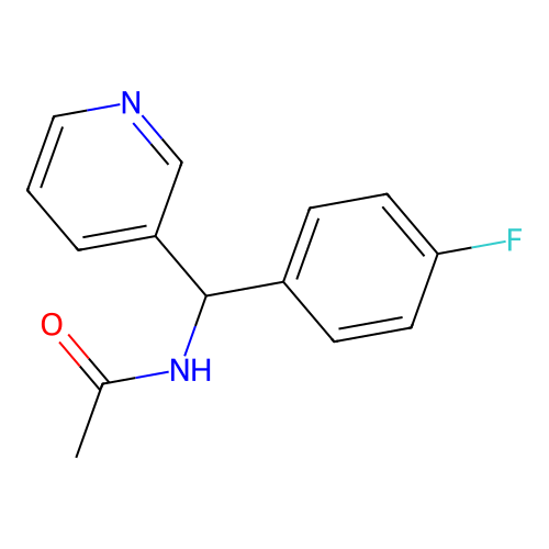N-[(4-fluorophenyl)(3-pyridinyl)methyl]acetamide structure
