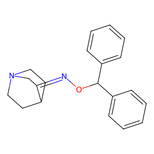 N-benzhydryloxy-1-azabicyclo[2.2.2]octan-3-imine structure