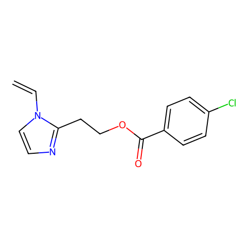 2-(1-vinyl-1H-imidazol-2-yl)ethyl 4-chlorobenzoate structure
