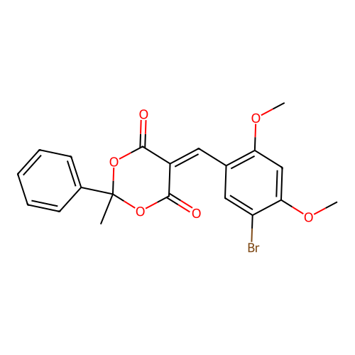 5-(5-Bromo-2,4-dimethoxybenzylidene)-2-methyl-2-phenyl-1,3-dioxane-4,6-dione structure