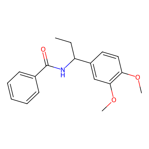 N-[1-(3,4-dimethoxyphenyl)propyl]benzamide structure