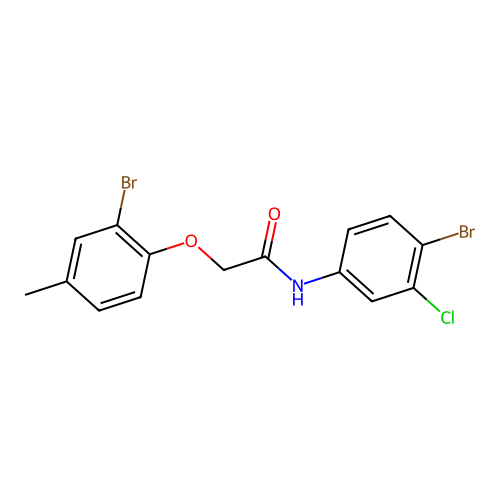 N-(4-bromo-3-chlorophenyl)-2-(2-bromo-4-methylphenoxy)acetamide structure