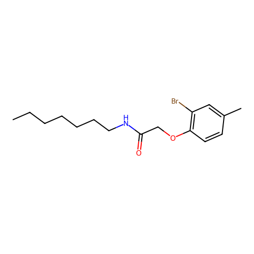 2-(2-bromo-4-methylphenoxy)-N-heptylacetamide structure