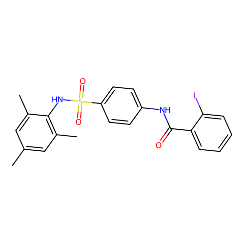 2-iodo-N-{4-[(mesitylamino)sulfonyl]phenyl}benzamide structure