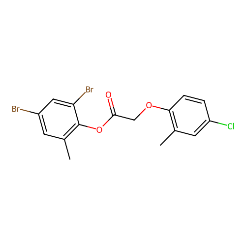 2,4-Dibromo-6-methylphenyl (4-chloro-2-methylphenoxy)acetate structure