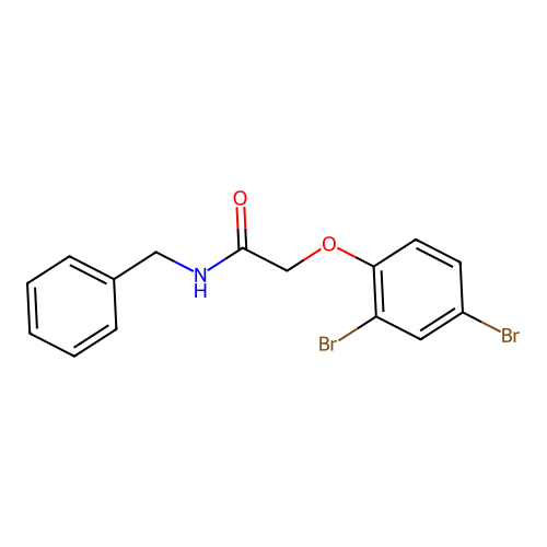 N-benzyl-2-(2,4-dibromophenoxy)acetamide structure