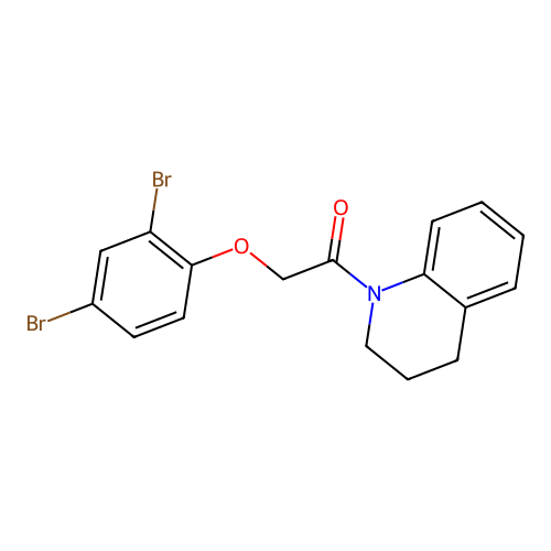 2-(2,4-dibromophenoxy)-1-(3,4-dihydroquinolin-1(2H)-yl)ethanone structure