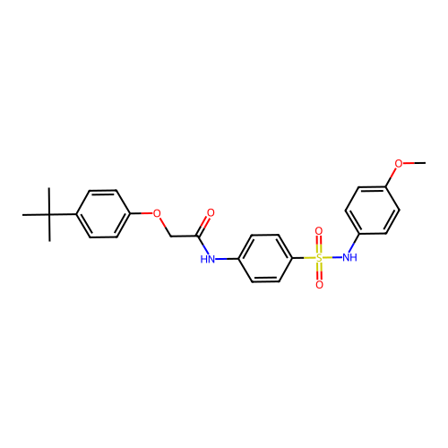 2-(4-tert-butylphenoxy)-N-[4-[(4-methoxyphenyl)sulfamoyl]phenyl]acetamide structure