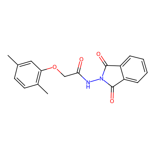 2-(2,5-dimethylphenoxy)-N-(1,3-dioxo-1,3-dihydro-2H-isoindol-2-yl)acetamide structure