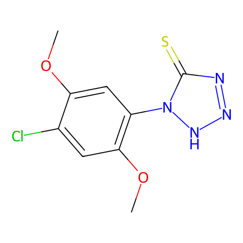 1-(4-chloro-2,5-dimethoxyphenyl)-1H-tetraazole-5-thiol structure