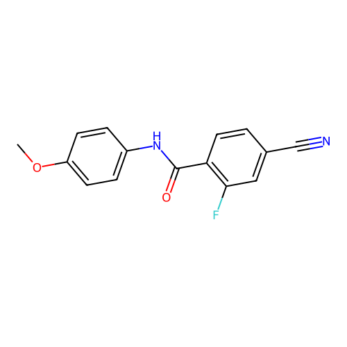 4-cyano-2-fluoro-N-(4-methoxyphenyl)benzamide structure