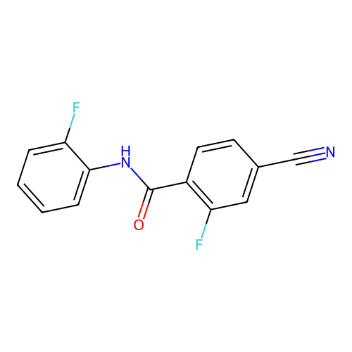 4-cyano-2-fluoro-N-(2-fluorophenyl)benzamide structure
