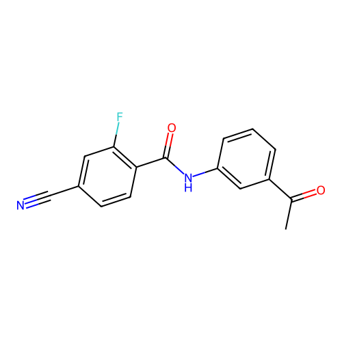 N-(3-acetylphenyl)-4-cyano-2-fluorobenzamide structure