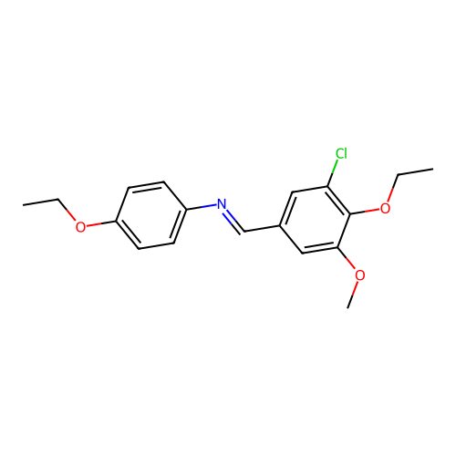 N-(3-chloro-4-ethoxy-5-methoxybenzylidene)-4-ethoxyaniline structure