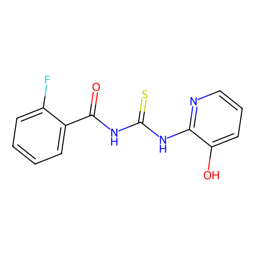 2-fluoro-N-[(3-hydroxypyridin-2-yl)carbamothioyl]benzamide structure