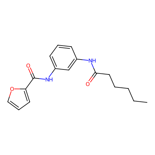 N-[3-(hexanoylamino)phenyl]furan-2-carboxamide structure