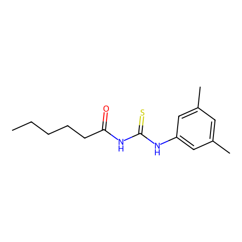 N-[(3,5-dimethylphenyl)carbamothioyl]hexanamide structure