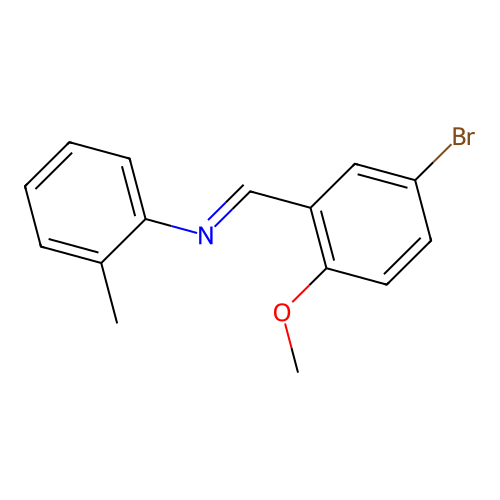 N-(5-bromo-2-methoxybenzylidene)-N-(2-methylphenyl)amine structure