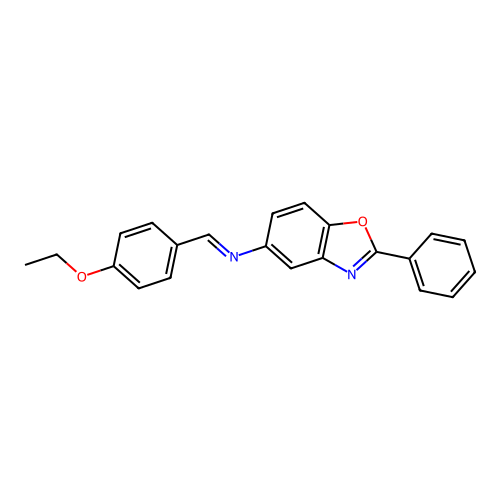 N-(4-ethoxybenzylidene)-N-(2-phenyl-1,3-benzoxazol-5-yl)amine structure