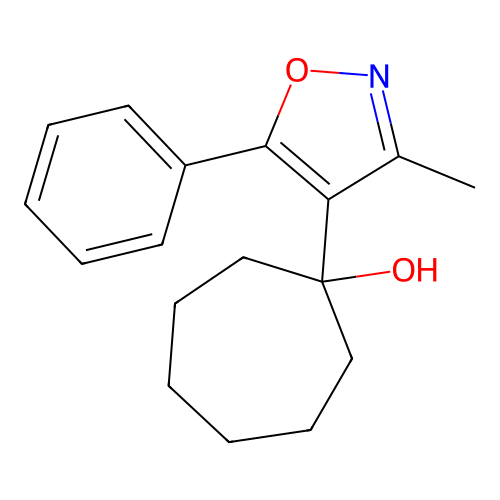 1-(3-Methyl-5-phenyl-4-isoxazolyl)cycloheptanol structure