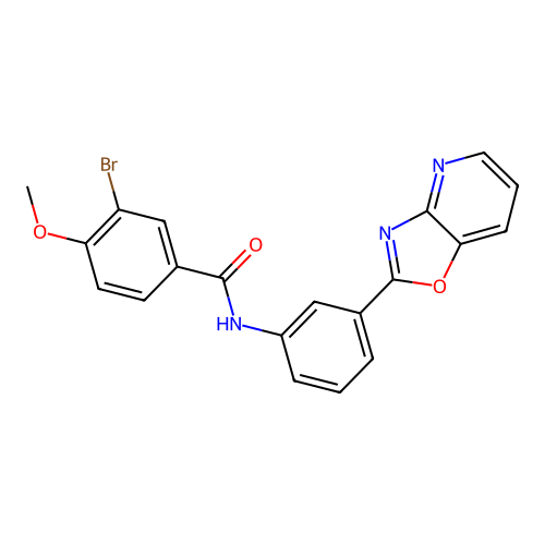 3-bromo-4-methoxy-N-[3-([1,3]oxazolo[4,5-b]pyridin-2-yl)phenyl]benzamide structure