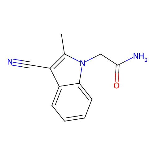 2-(3-cyano-2-methyl-1H-indol-1-yl)acetamide structure